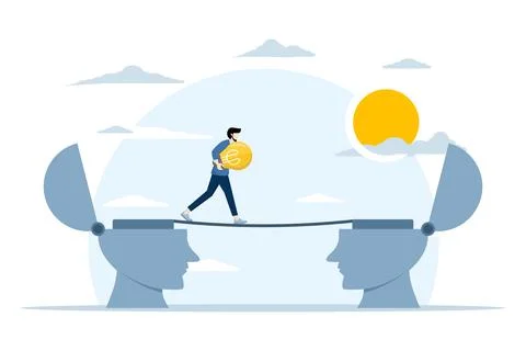 Haring knowledge or sharing ideas between employees or teams Stock Illustration