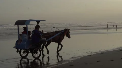 Haritage transportation in the beach Stock Footage 170936669