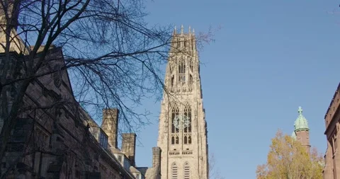 Harkness Tower -Old Yale Campus . New-Haven Stock Footage 149229727