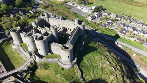 Harlech castle north wales Stock Footage 333258352