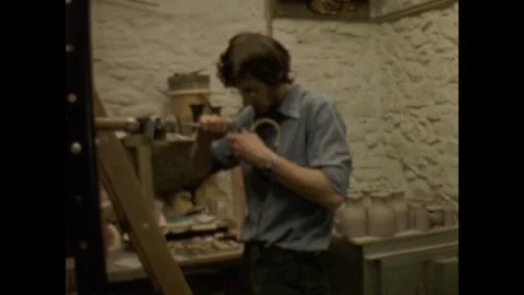 Harlech pottery and inside Stock Footage 253109033