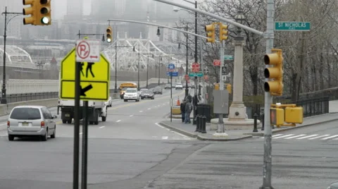 Harlem Bus Stop Vídeo Stock 2974557