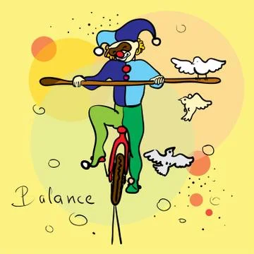 Harlequin-balancer Stock Illustration
