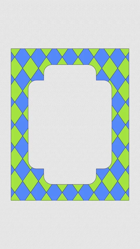 Harlequin diamond pattern animated retro frame overlay Stock Footage 339422491