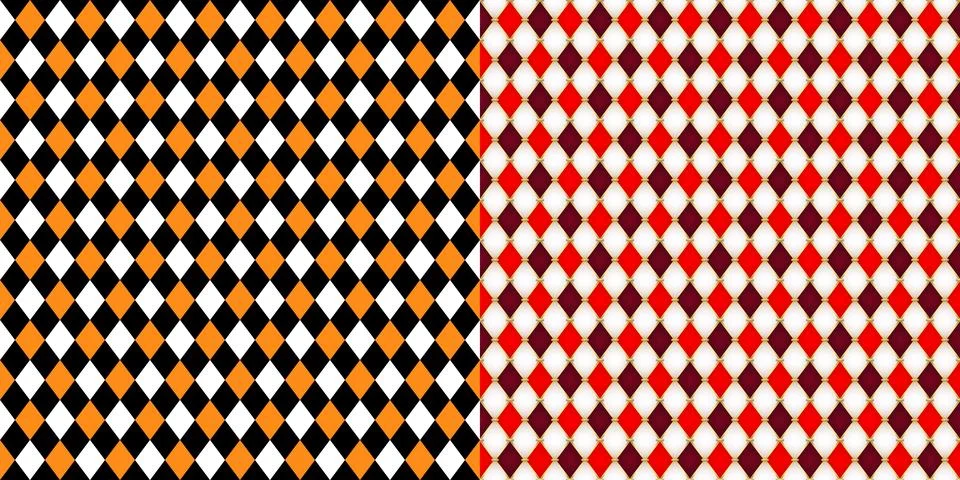 Harlequin patterns, rhombus lozenge pattern Stock Illustration