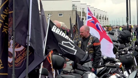 Harley Davidson bikers chatting Stock Footage 274446191