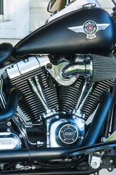 Harley Davidson Fat Boy. Image shot 2015. Exact date unknown. Stock Photos