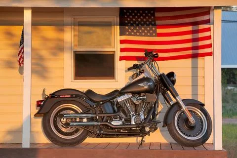 Harley Davidson Fat Boy. Image shot 2015. Exact date unknown. Stock Photos