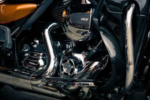 Harley Davidson motorcycle gear elements. Stock Photos