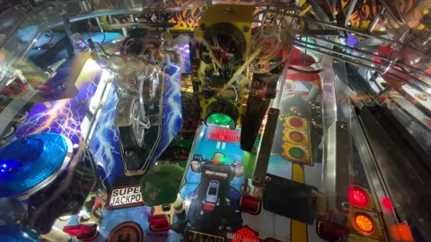 Harley-Davidson Pinball Machine - Play Field Stock Footage 205574026