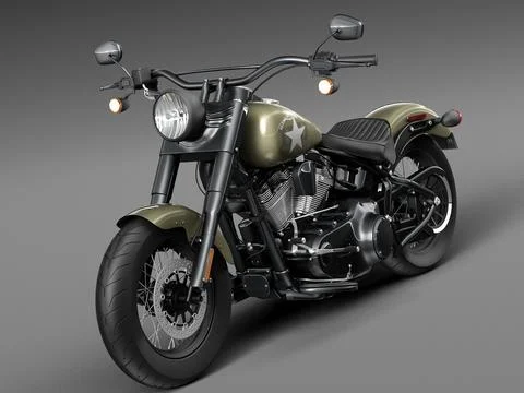 3D Модель: Harley Davidson Softail Slim S Army Design 2016 # 96455879