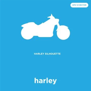Harley icon isolated on blue background Free Stock Illustration