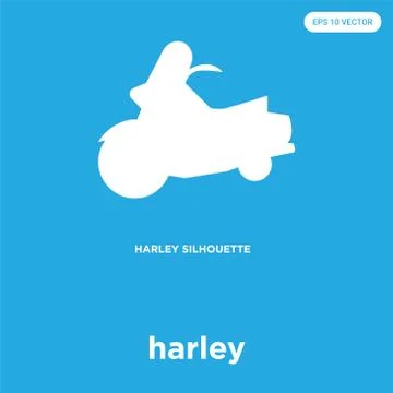 Harley icon isolated on blue background Free Stock Illustration