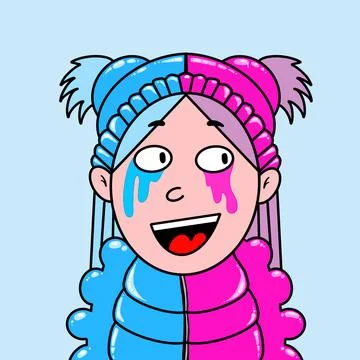 Harley Quinn Split Style Stock Illustration