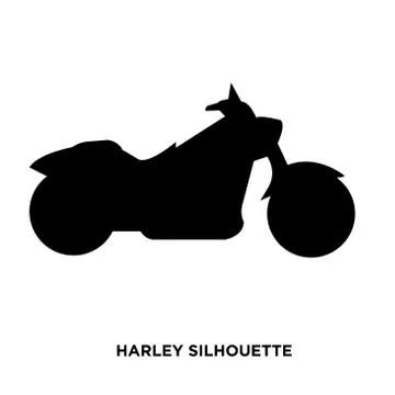 Harley silhouette on white background Stock Illustration