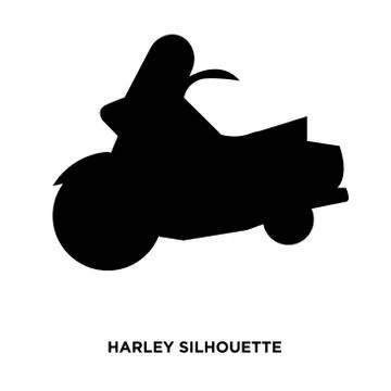 Harley silhouette on white background Stock Illustration