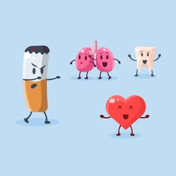 Harm of Smoking. Vector Illustration Set イラスト素材