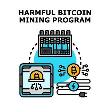 Harmful bitcoin mining program vector concept イラスト素材