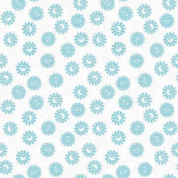 Harmful blue bacteria vector seamless pattern Stock Illustration