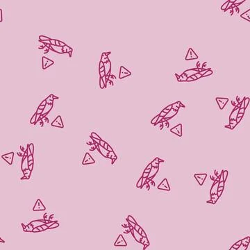 Harmful effects birds line seamless pattern Stock Illustration