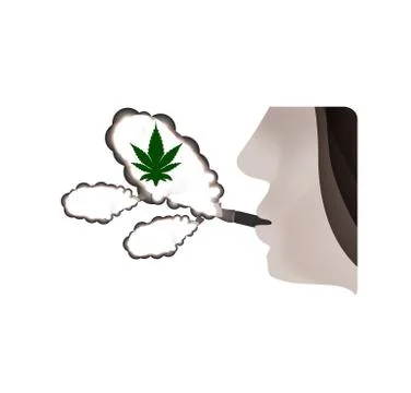 The harmful effects of smoking marijuana. Harmful properties of smoking cannabis Stock Illustration