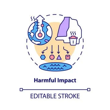 Harmful impact concept icon Stock Illustration
