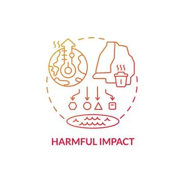 Harmful impact red gradient concept icon Ilustración de archivo