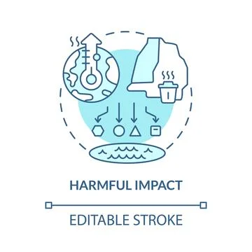 Harmful impact turquoise blue concept icon Stockillustratie