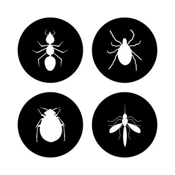Harmful insects set icon isolated on white background. Stock Illustration