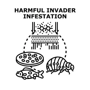 Harmful invader infestation concept vector illustration Stock Illustration