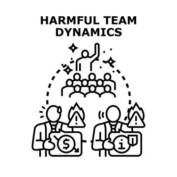Harmful team dynamics creating business challenges and problems Illustrazione stock