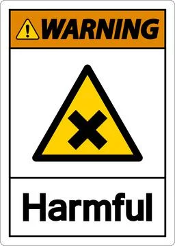 Harmful Warning Sign On White Background Stock Illustration