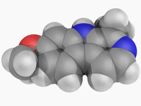 Harmine drug molecule Stock Illustration