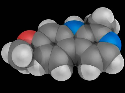 Harmine drug molecule Stock Illustration