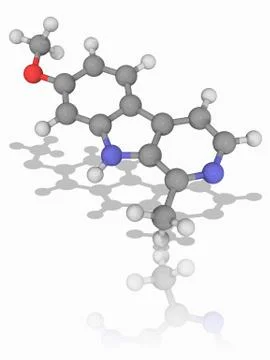 Harmine drug molecule Stock Illustration