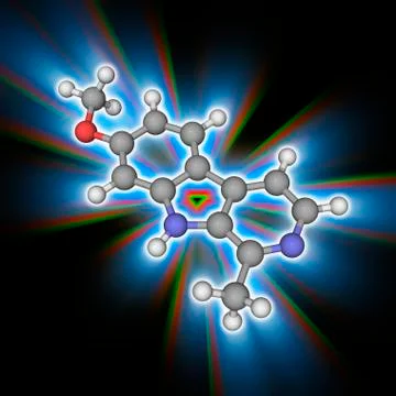 Harmine drug molecule Stock Illustration
