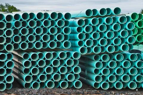 Harmless polyethylene water pipes Stock Photos