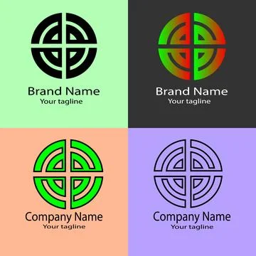 Harmonic Compass Symbol logo design Stock Illustration