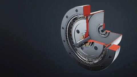 Harmonic Drive Strain Wave Gear Cutaway Robot Joint Seamless Loop Stock Footage 346936381