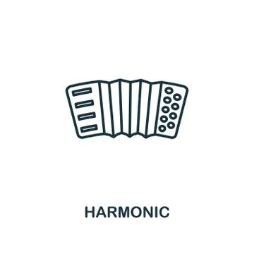 Harmonic outline icon. Simple element illustration. Harmonic icon symbol design Illustrazione stock