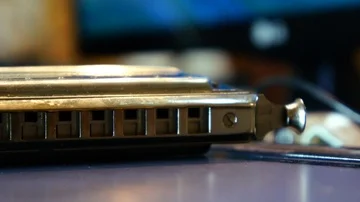 Harmonica close up 2 Stock Footage 85707744