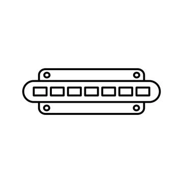 Harmonica icon element of music icon for mobile concept and web apps. Thin li Stock Illustration