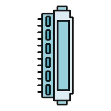 Harmonica instrument playing music blues jazz folk Stock Illustration