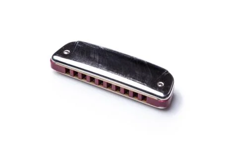 Harmonica isolated on white background Stock Photos