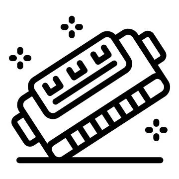 Harmonica lying on a surface, creating a sense of musical anticipation Stock Illustration