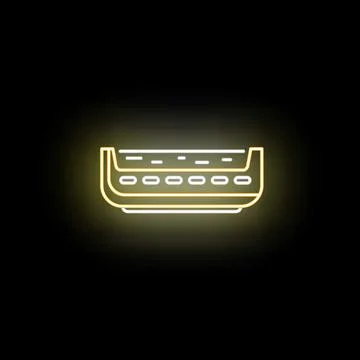 Harmonica music instrument neon light sign glowing Stock Illustration