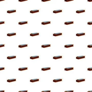 Harmonica music instrument repeating pattern white background Illustrazione stock