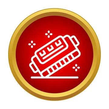 Harmonica musical instrument on red circle icon design Stock Illustration