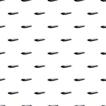 Harmonica musical instrument seamless pattern on white background Stock Illustration