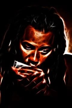 Harmonica player Ilustração Stock